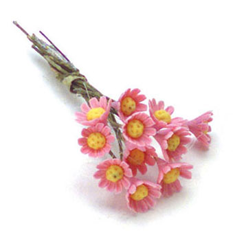 Dollhouse Miniature Perennials 1 Dozen Pink